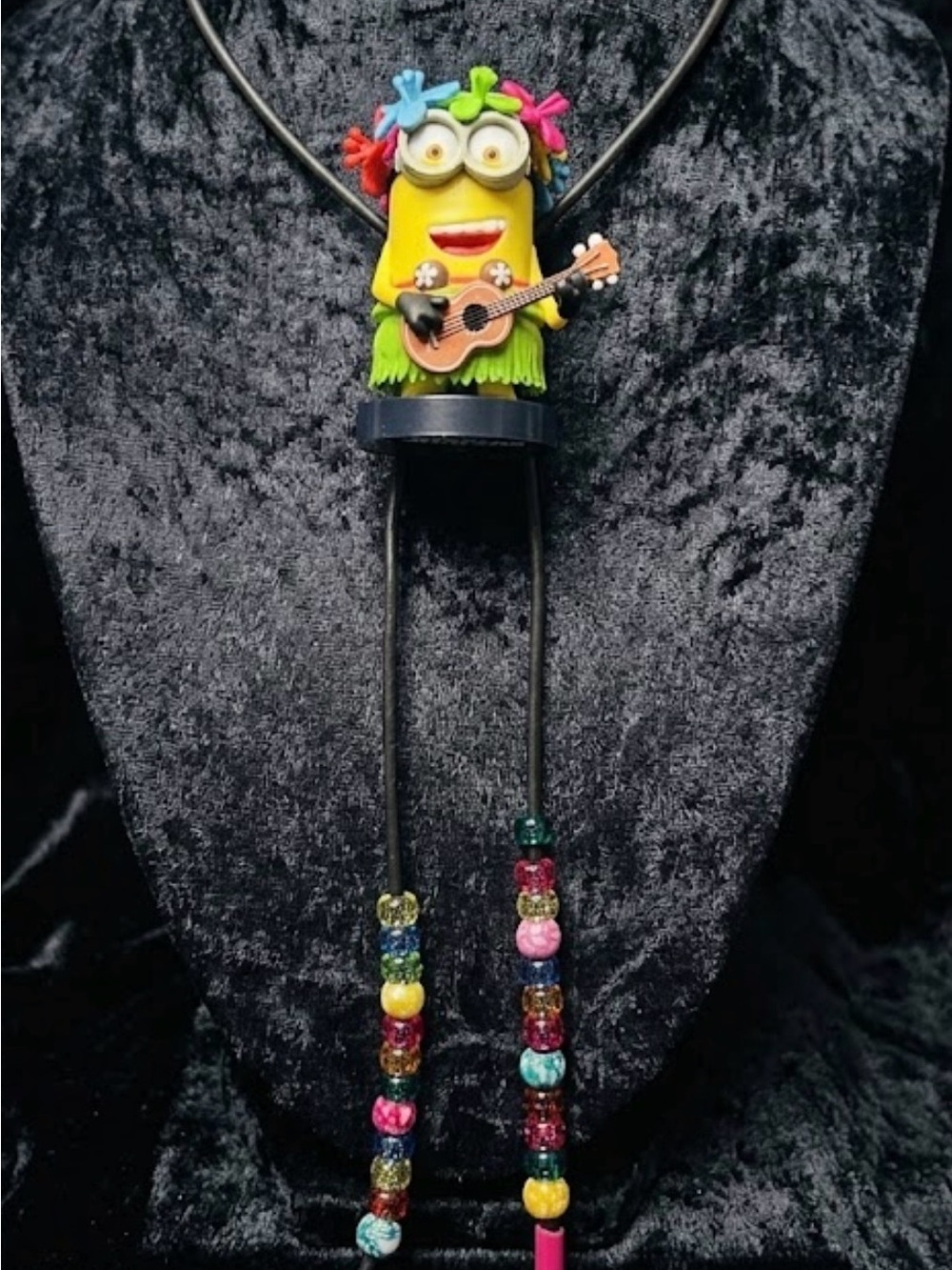 Colorful Minion Guitar Bead Necklace - Yellow